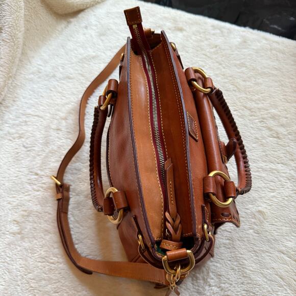 Dooney & Bourke Florentine Leather Satchel Saddle Shoulder Bag Quiet Luxury - Picture 6 of 16